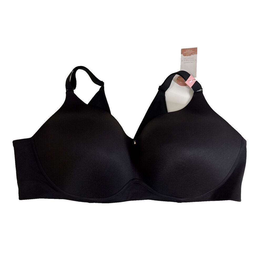 Cacique Lane Bryant 46 DD Lightly Lined No Wire Black Soft Cups NEW NWT